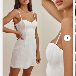 NWT Reformation White Linen Dress little white dress summer bridal wedding sz 12